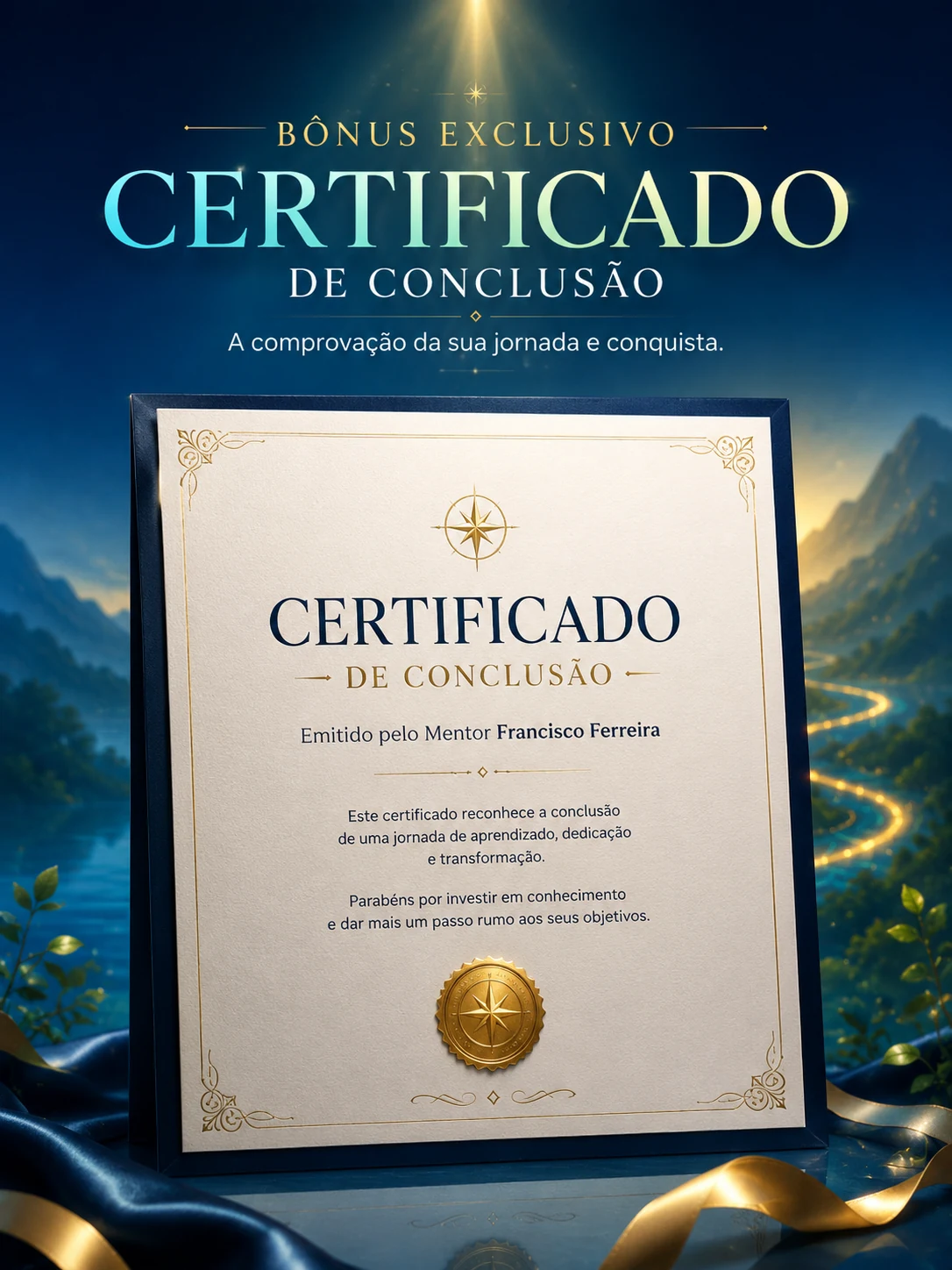 Imagem do Certificado de Conclusão emitido pelo Mentor Francisco Ferreira